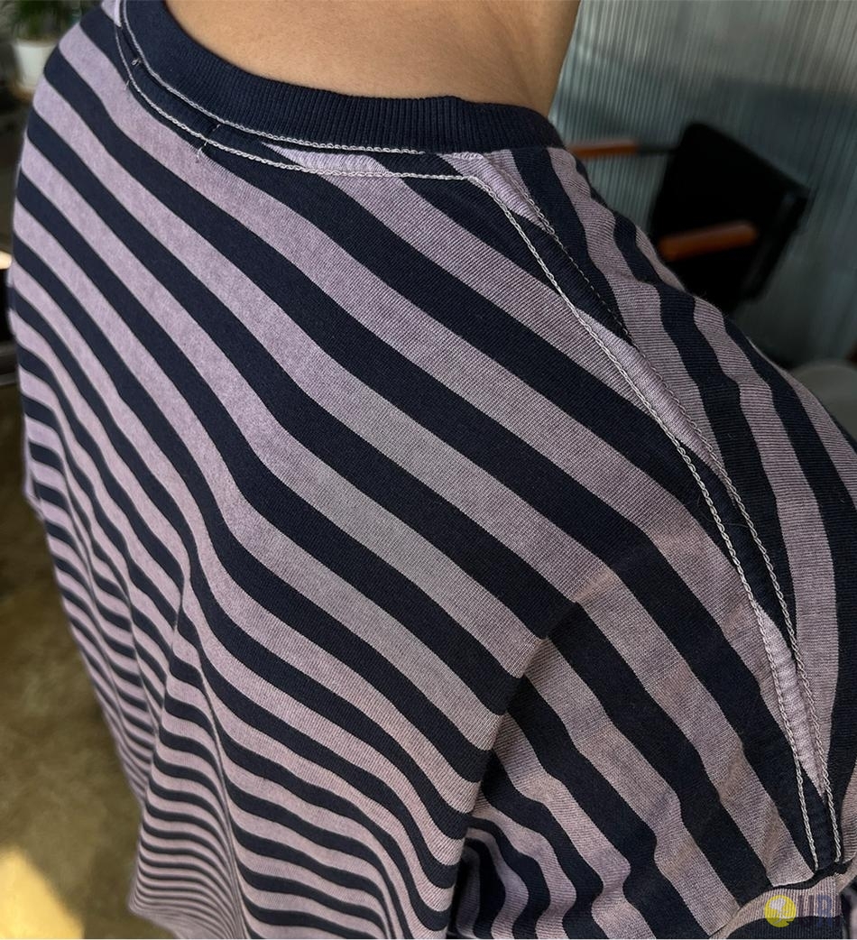 【100%保證韓國直送】復古染色橫條紋口袋寬版長袖上衣 [3 color] RG165834