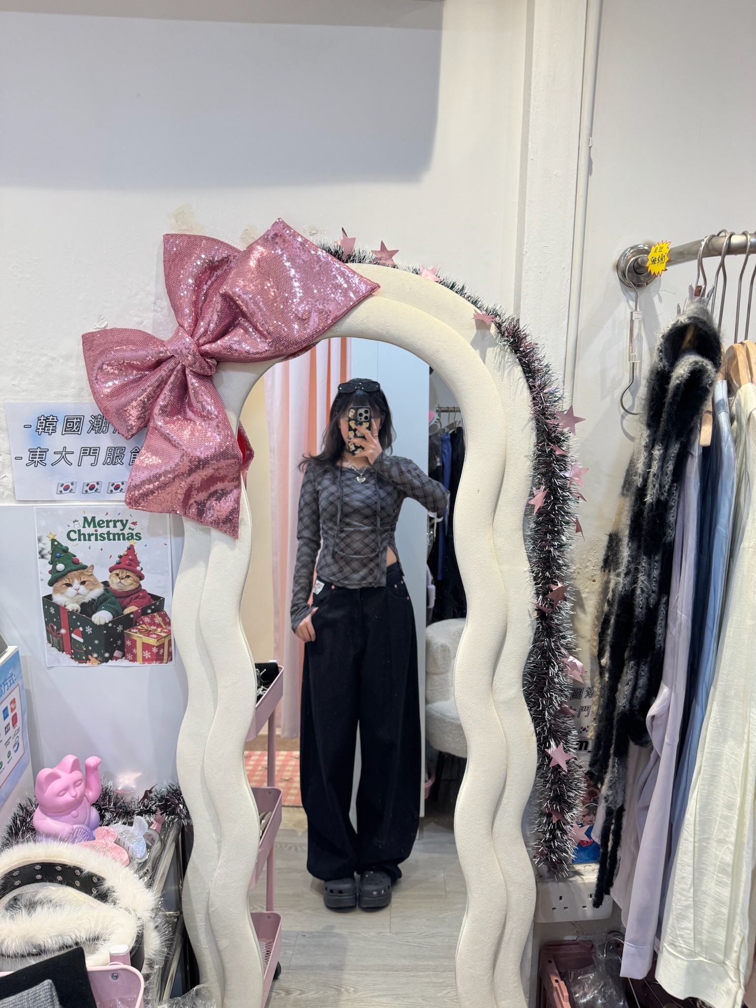 已售罄❌韓國設計感菱格top+掛頸繩