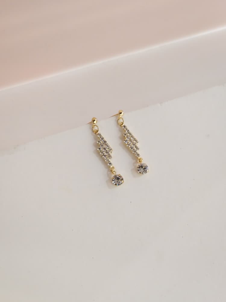 Crystal Tassel Drop Stud Earrings