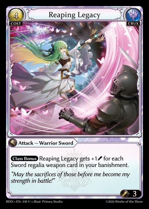 Reaping Legacy / RDO-330 (U)
