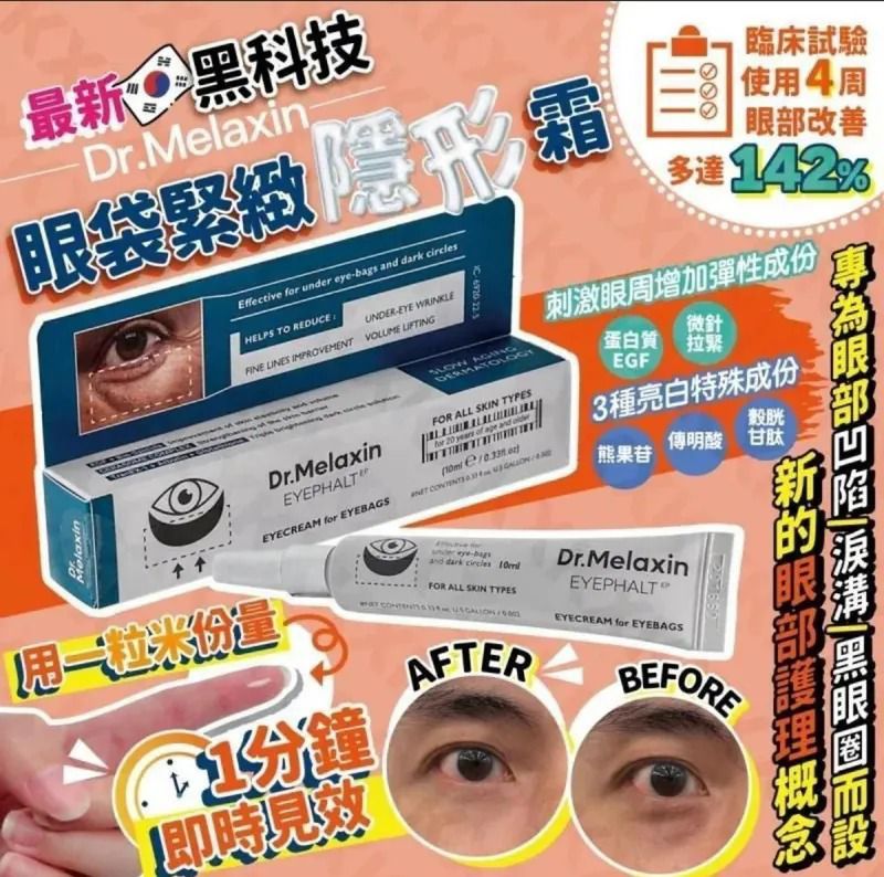 $118支.2件以上$108支.韓國Dr. Melaxin眼袋隱形霜10ml