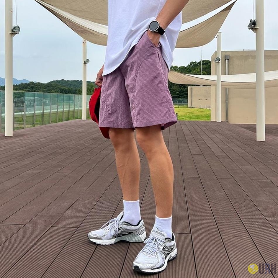 【100%保證韓國直送】Nylon Check Ripstop 輕涼格紋防刮鬆緊腰帶短褲 🩳 [4 color] RG165918
