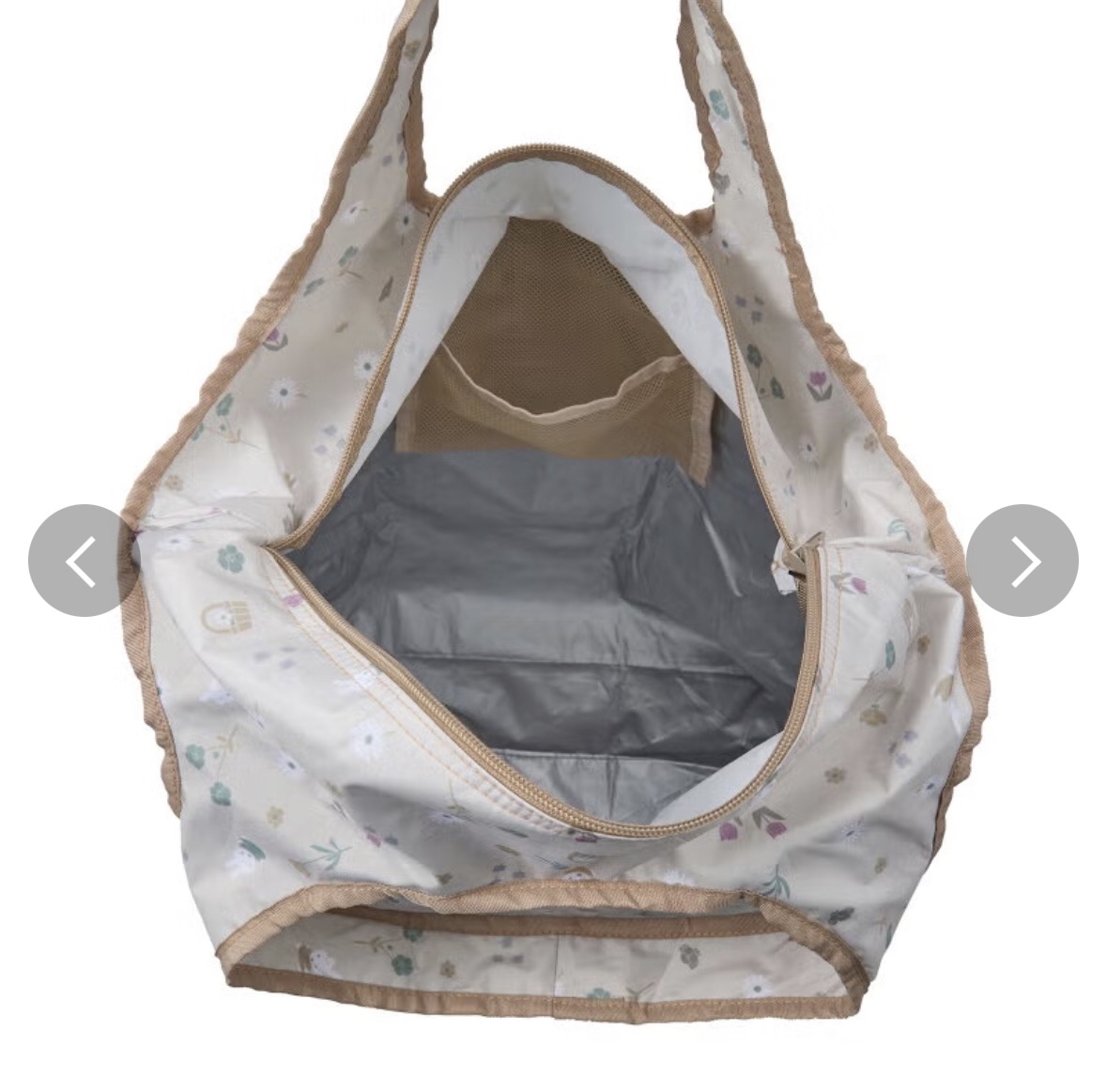 MIFFY 可摺疊 保冷溫 環保袋 米色 小花 