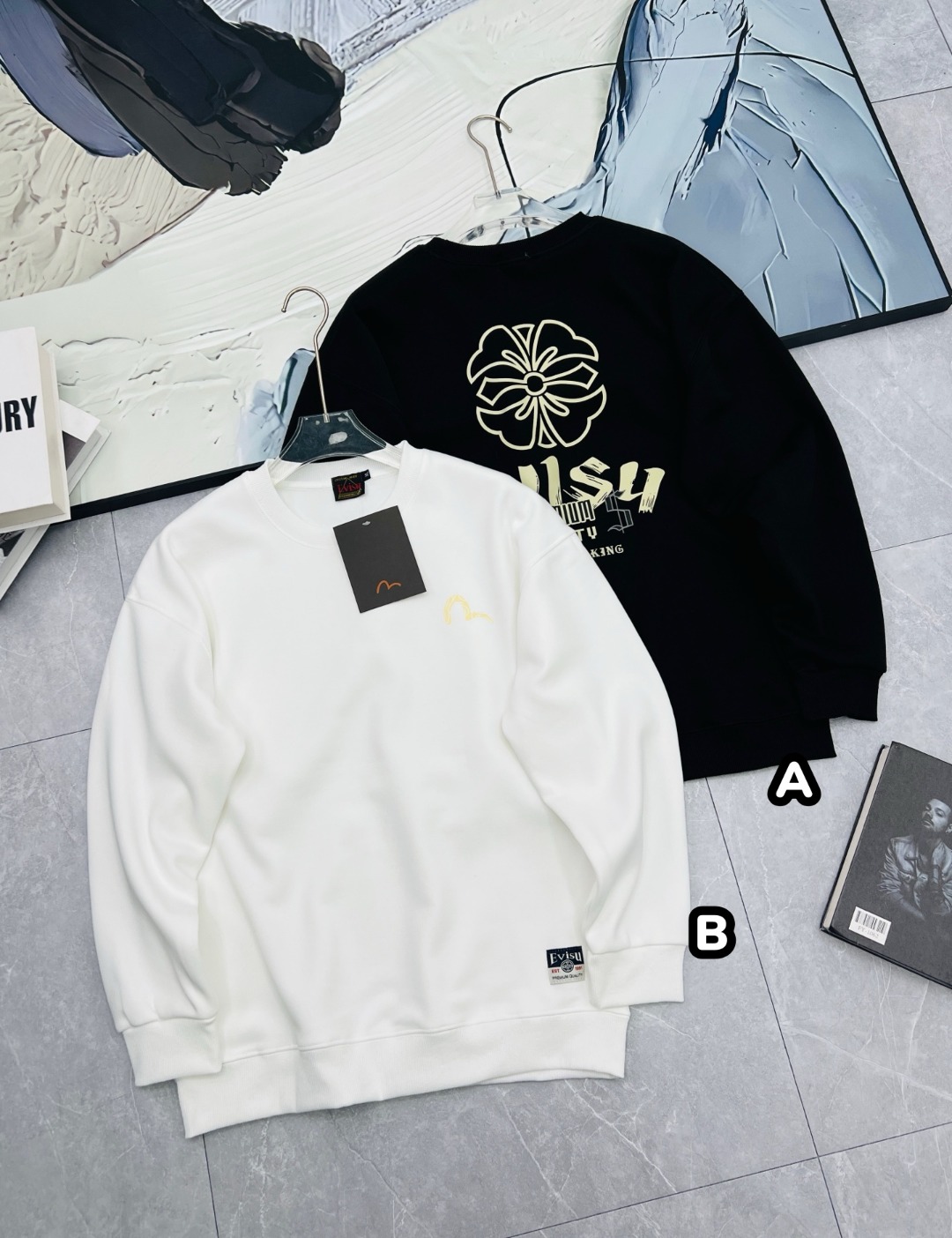 EVISU 經典標誌印花加絨衛衣