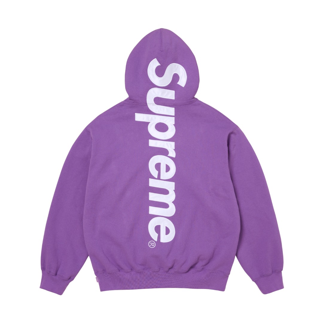 Supreme Satin Appliqué Hooded Sweatshirt