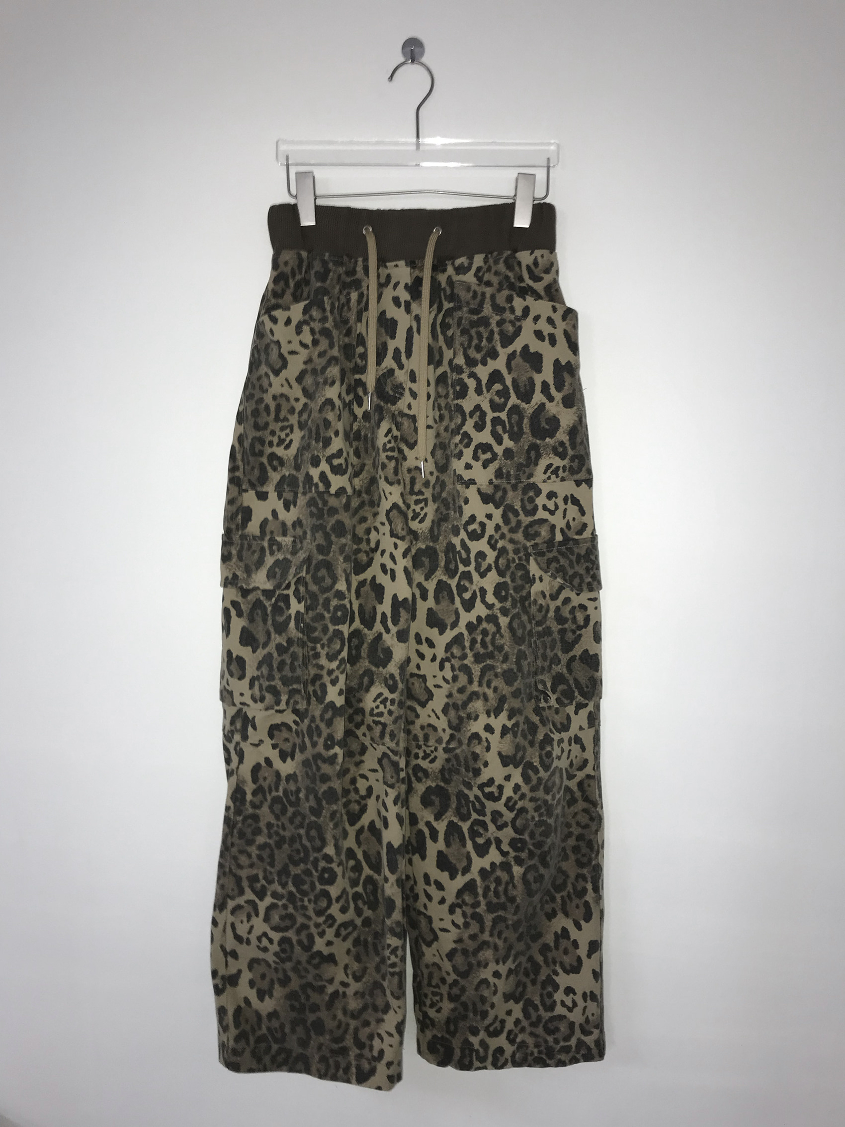 Leopard Print Wide-leg Cargo Pants