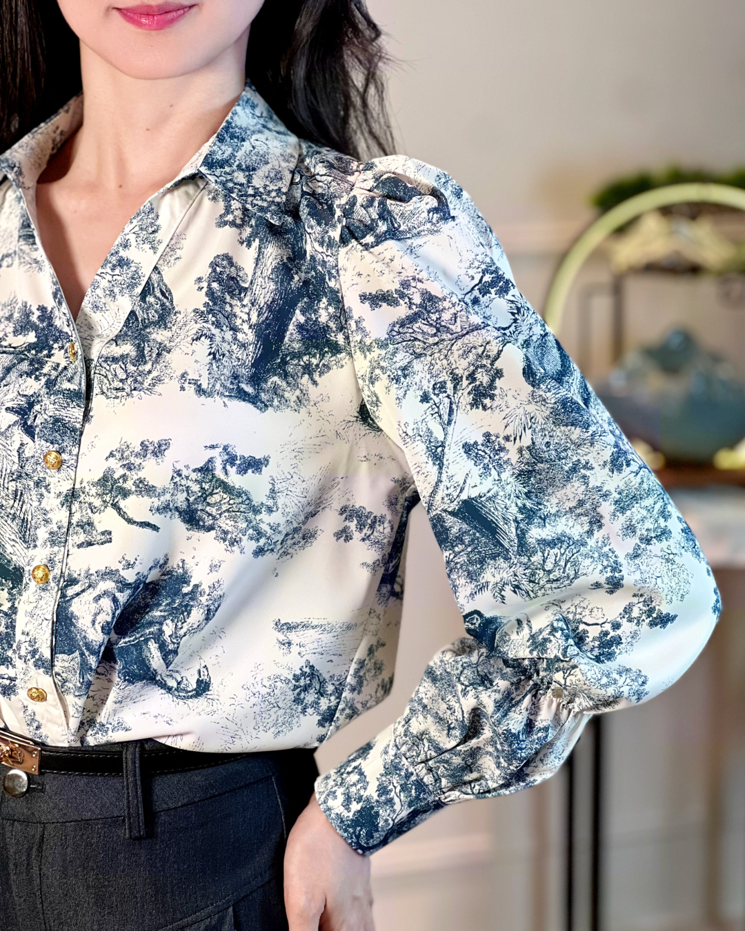 5111 Heloise Long Sleeve Chiffon Blouse