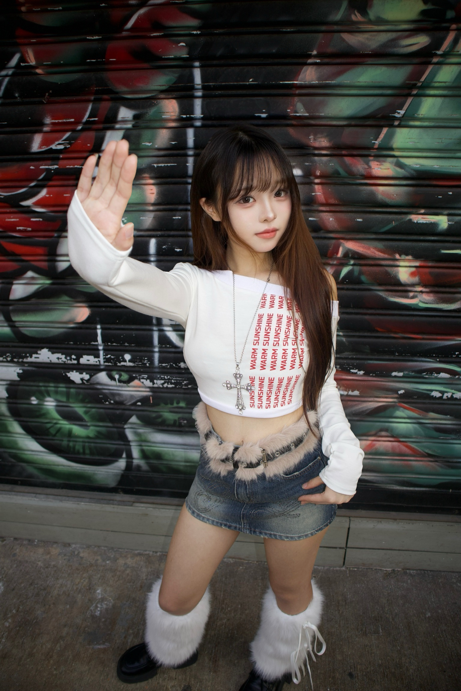 韓國撞色字句短身一字膊