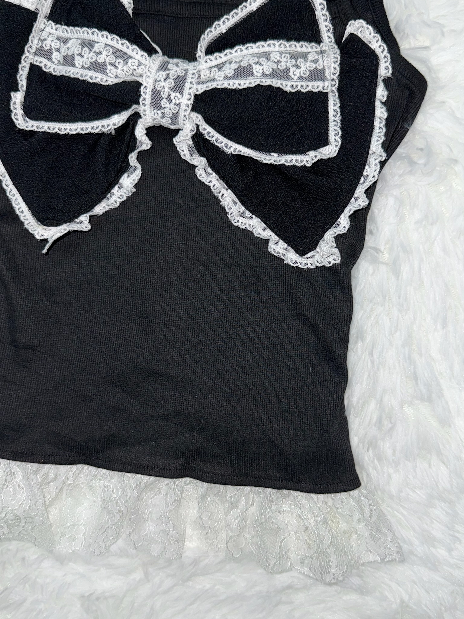 Black & White Lace Bow Set