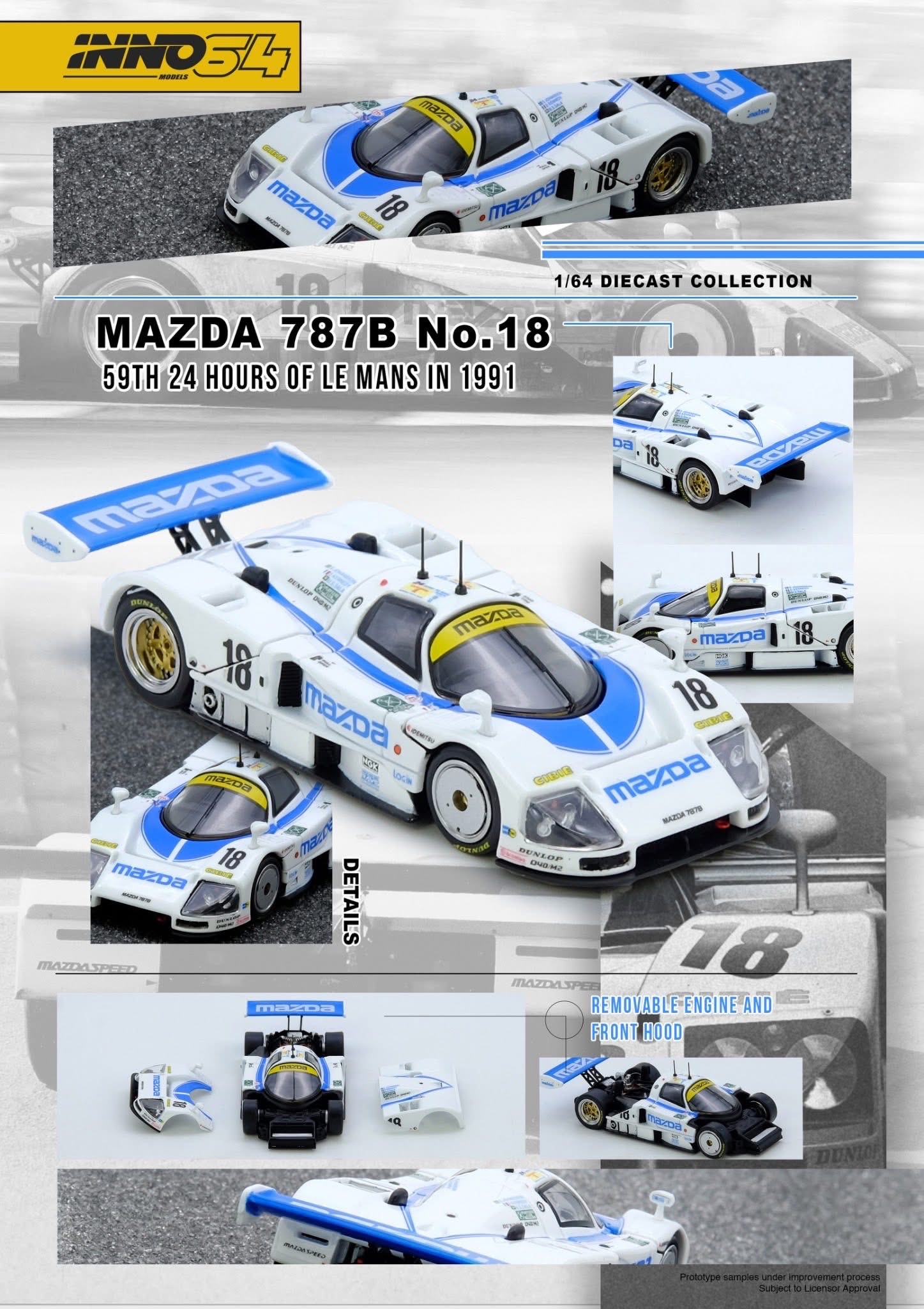 (預訂 Pre Order) INNO64 ( IN64-787B-18LM91 ) MAZDA 787B NO.18 59TH 24 HOURS LE MANS 1991