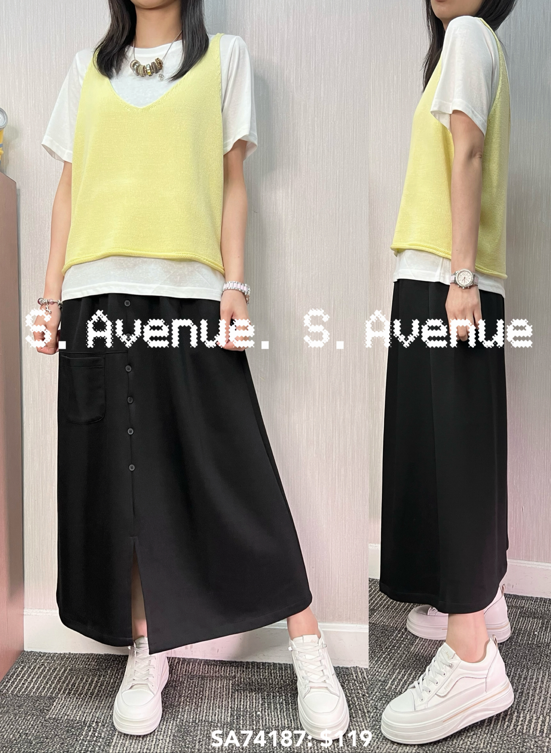 SA74187: 短袖打底top+吊帶線背心