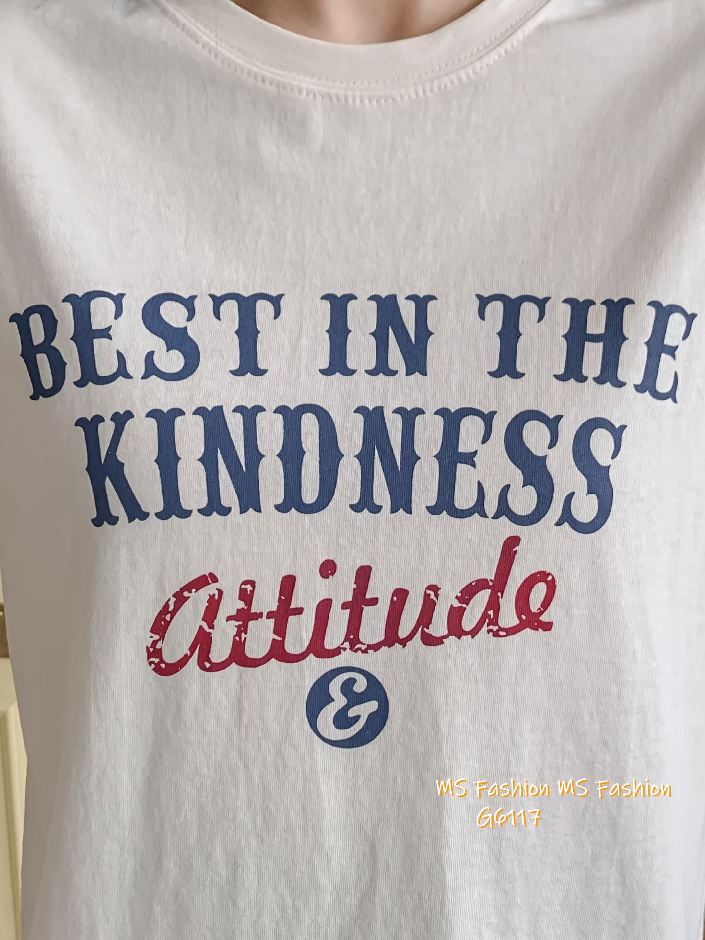 G6117 韓國🇰🇷拼色字母tee