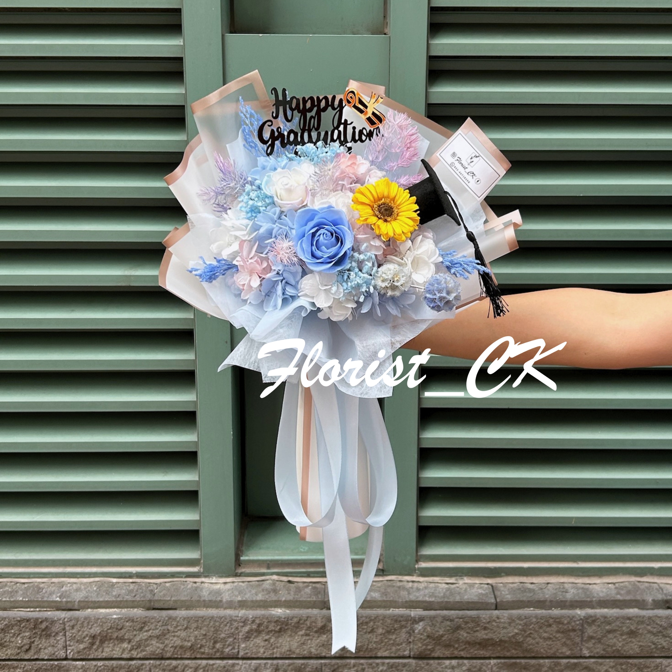 【2026 畢業推介】Aurora Zenith｜畢業之選｜永生玫瑰太陽花花束 (預訂款)