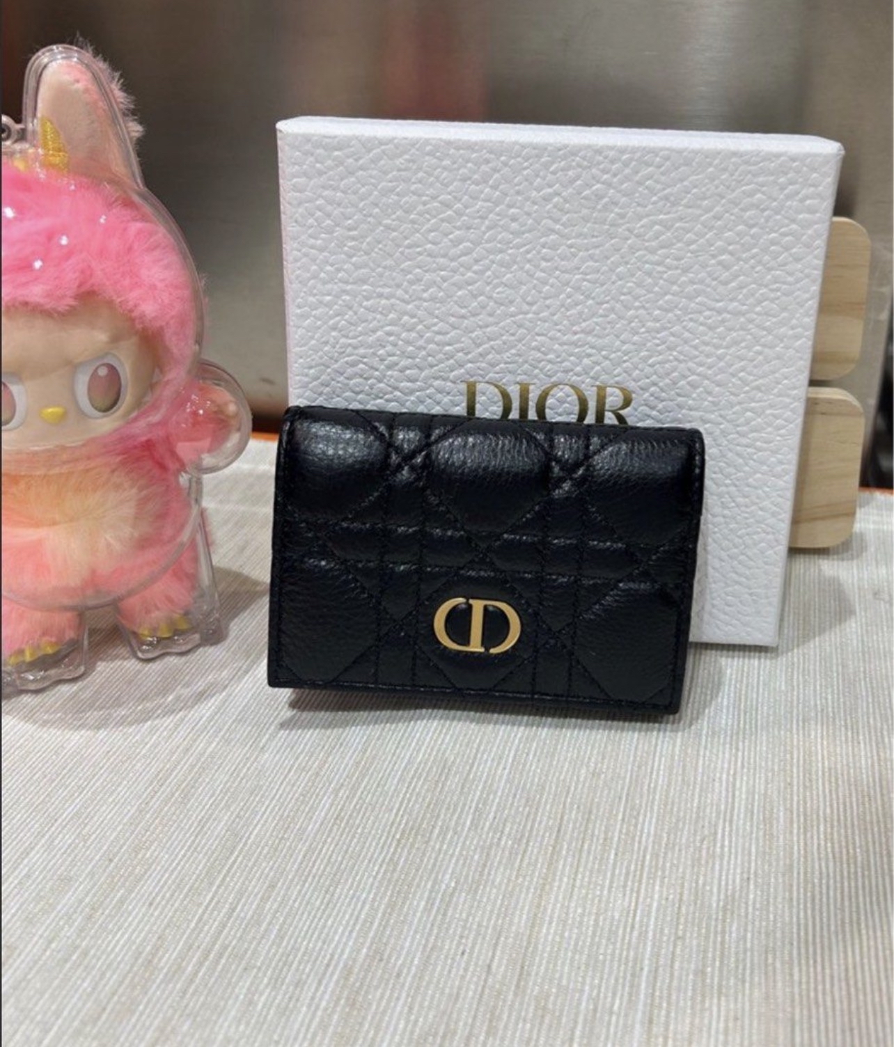 全新 Dior Caro Glycine Wallet Black Supple Cannage Calfskin 100%Authentic, 全新Brand New ✅Dust bag✅Box