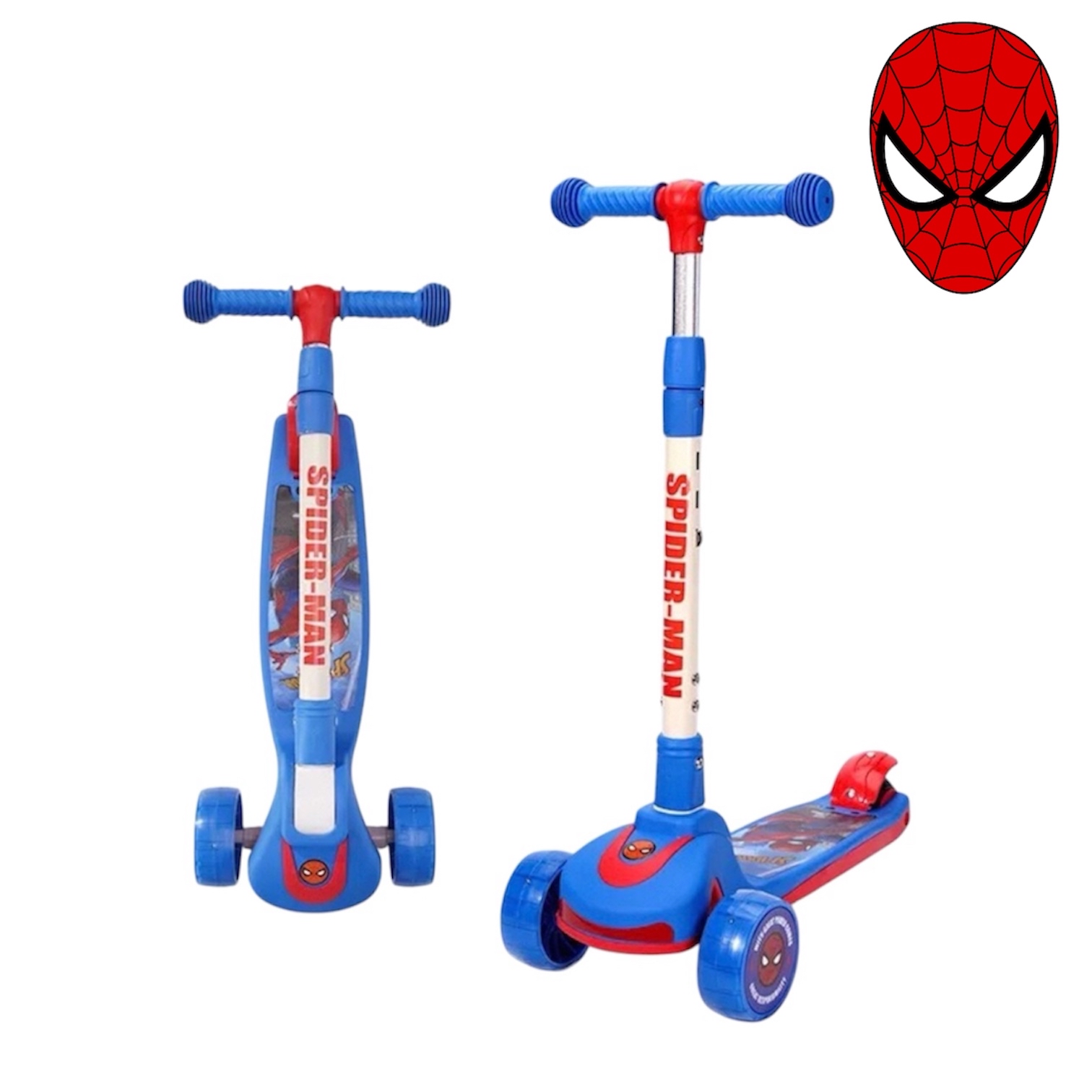 Disney Spiderman 正版兒童摺疊閃輪滑板車