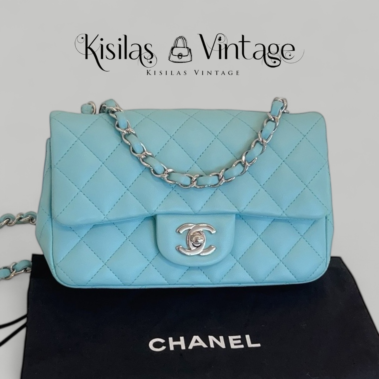 Chanel Lambskin 20cm 銀扣