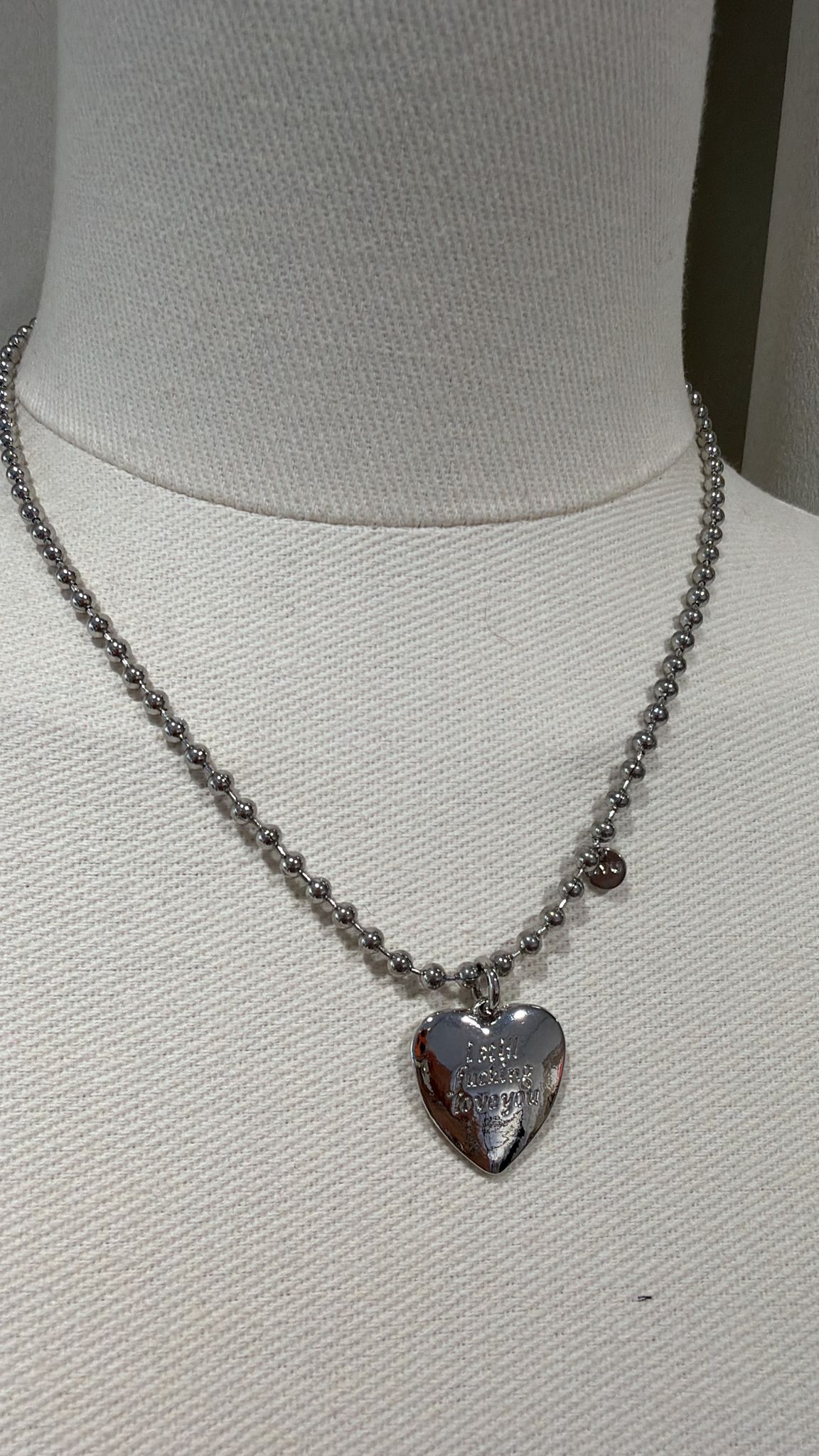 韓國心形吊墜珠鏈項鍊