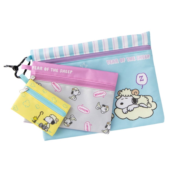 🌸 【預訂】Triple Pouch Set - Snoopy Year of the SHEEP Series