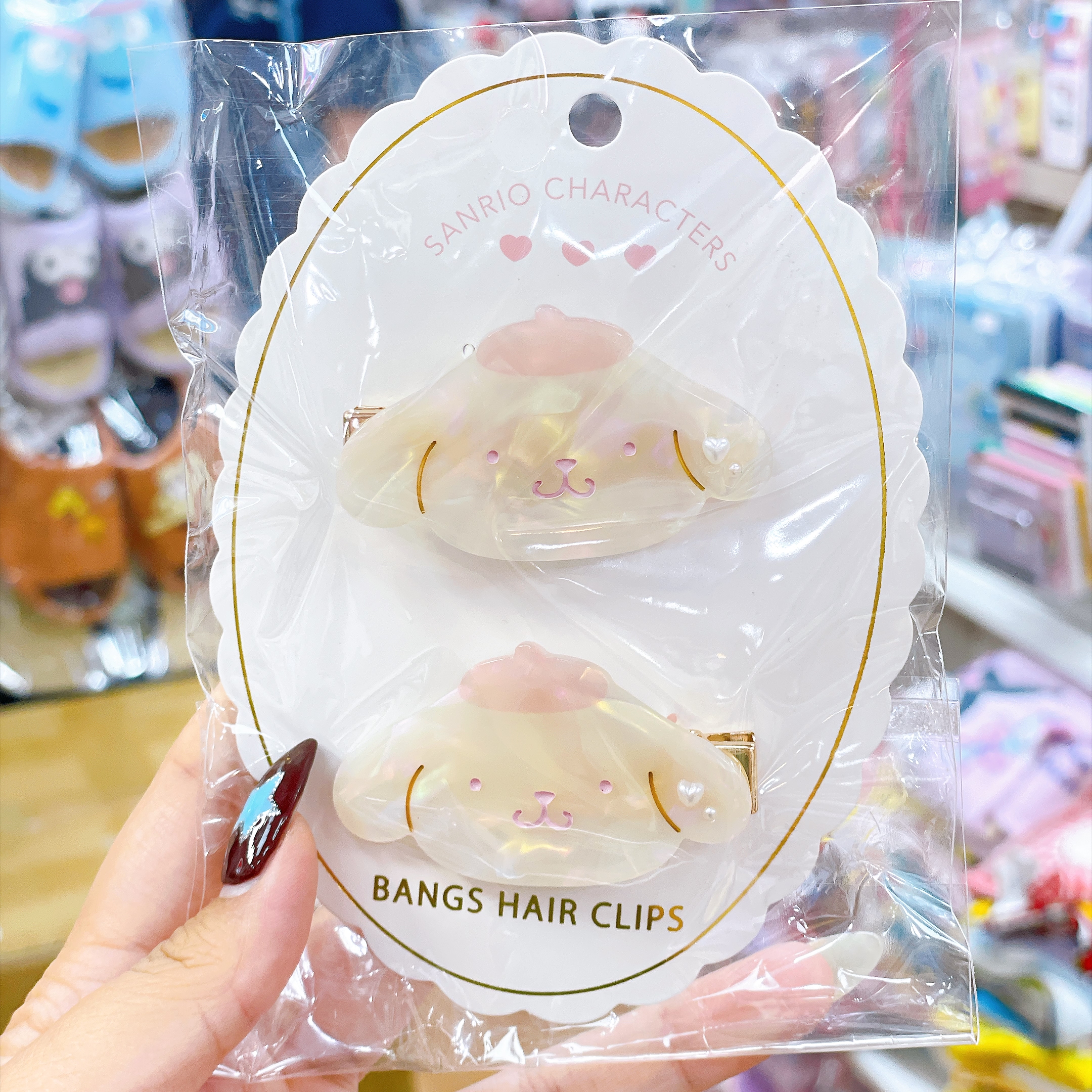 日本直送Sanrio 珍珠色對裝髮夾