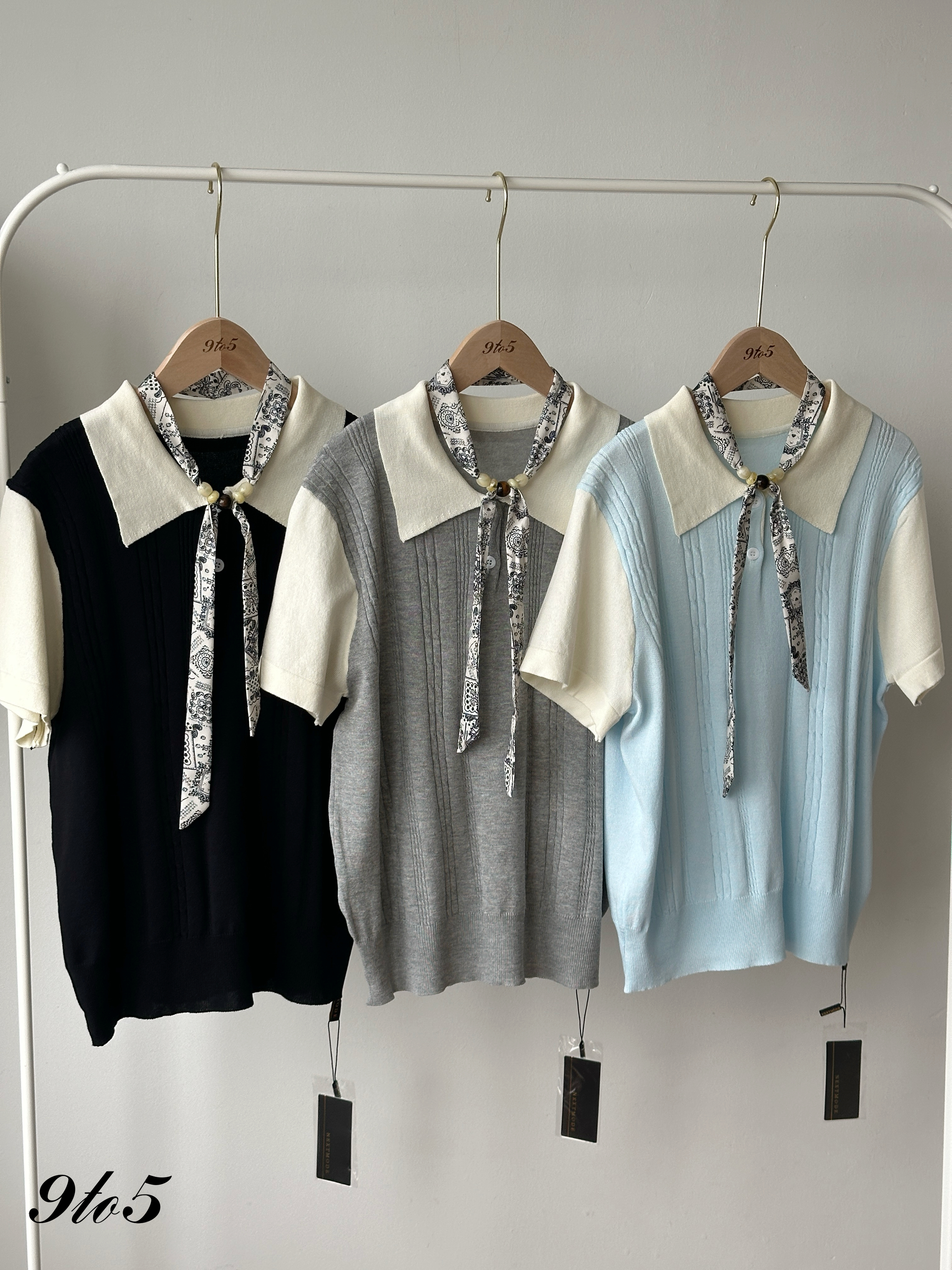 T4346 Fake Two-Pieces Knit Top - 3 Colors 