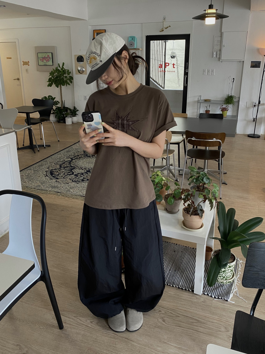 Plaid Star Patchwork Oversized Tee