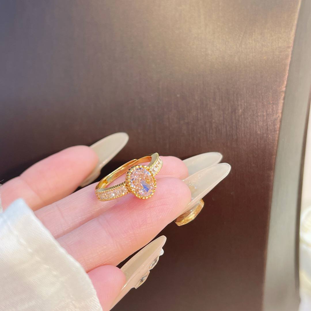 🆕轻奢粉钻椭圆戒指 🇨🇳