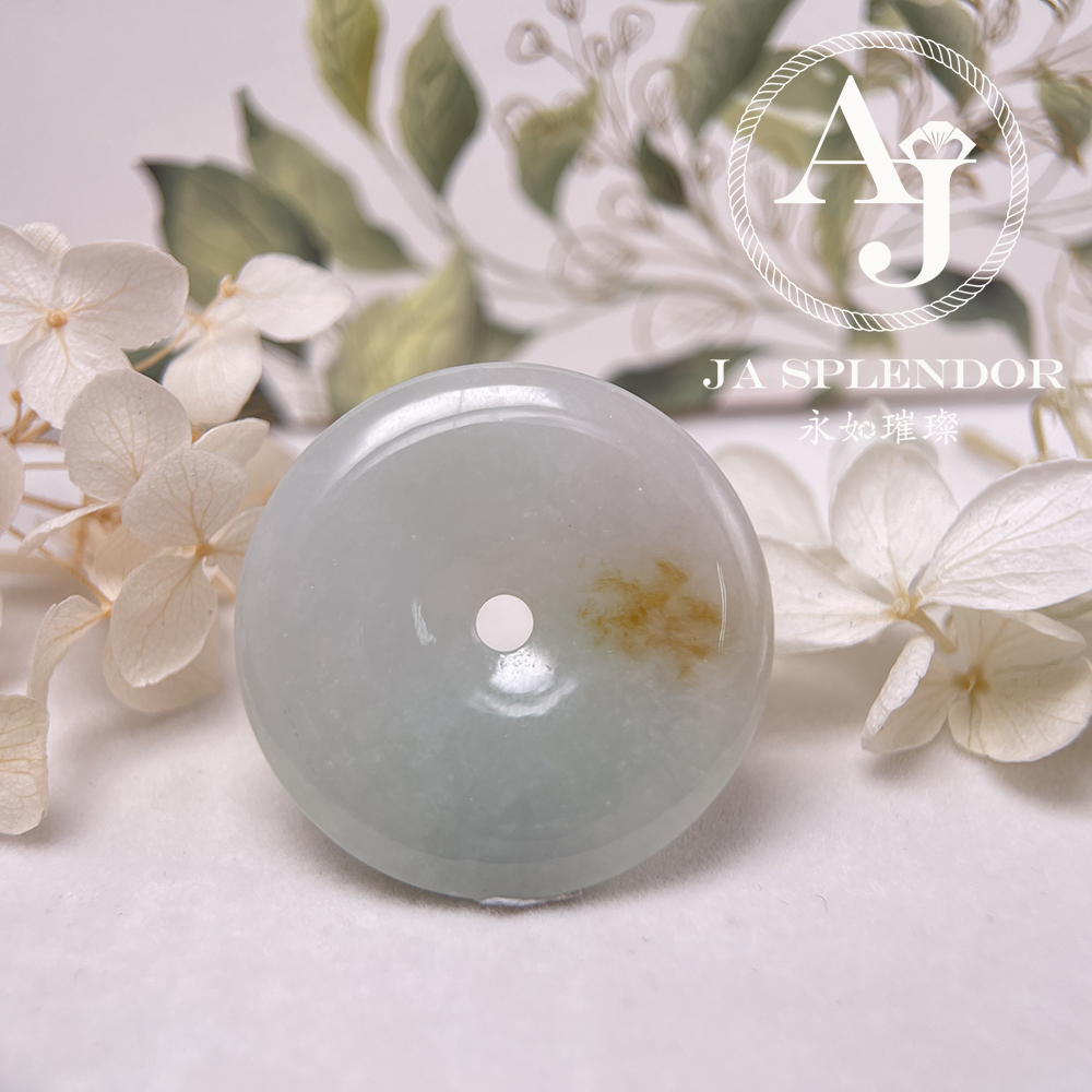 JN-202 天然翡翠A玉 灑金水潤平安扣