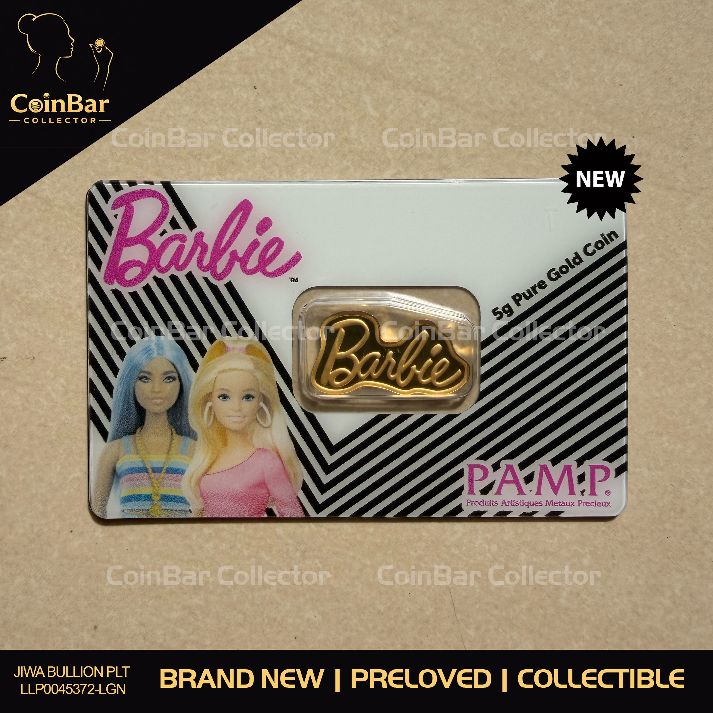 (Nice SN 128) PAMP Barbie 5g🇨🇭Swiss Limited Gold bar Emas 999.9