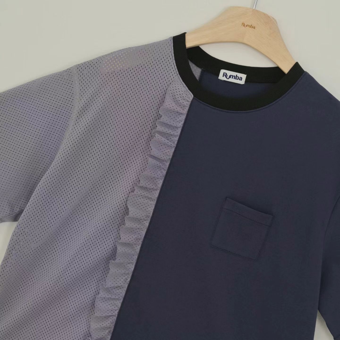 Rumba 拼色ruffle Top