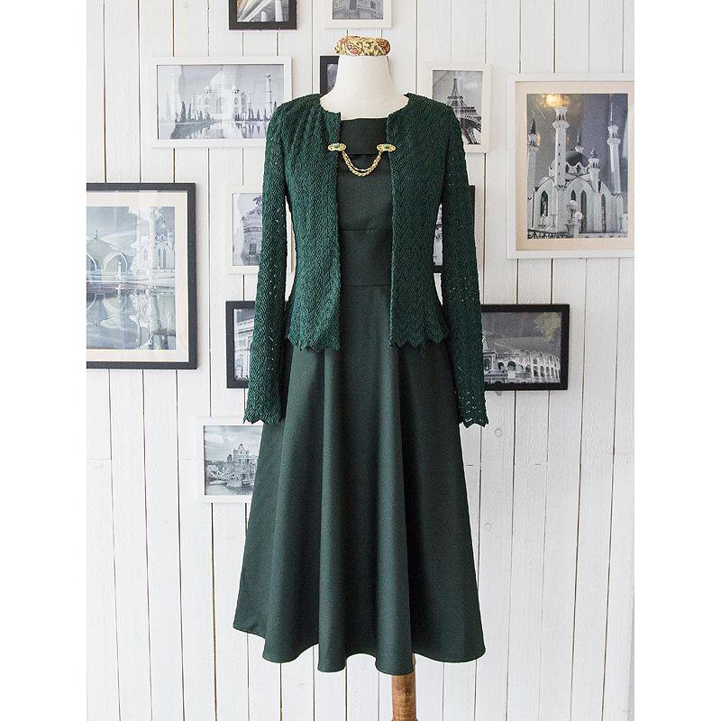 （Sold out)Emerald Green Bolero Cardigan with Clip (FM060)