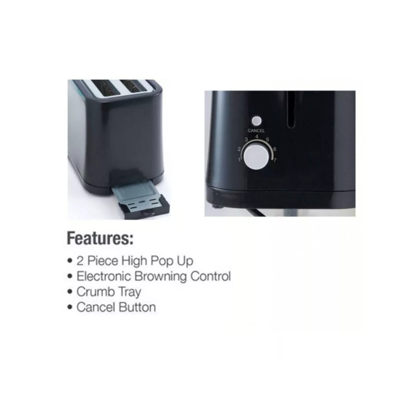 Milux 700W 2-Slice Bread Toaster (MBT-600)