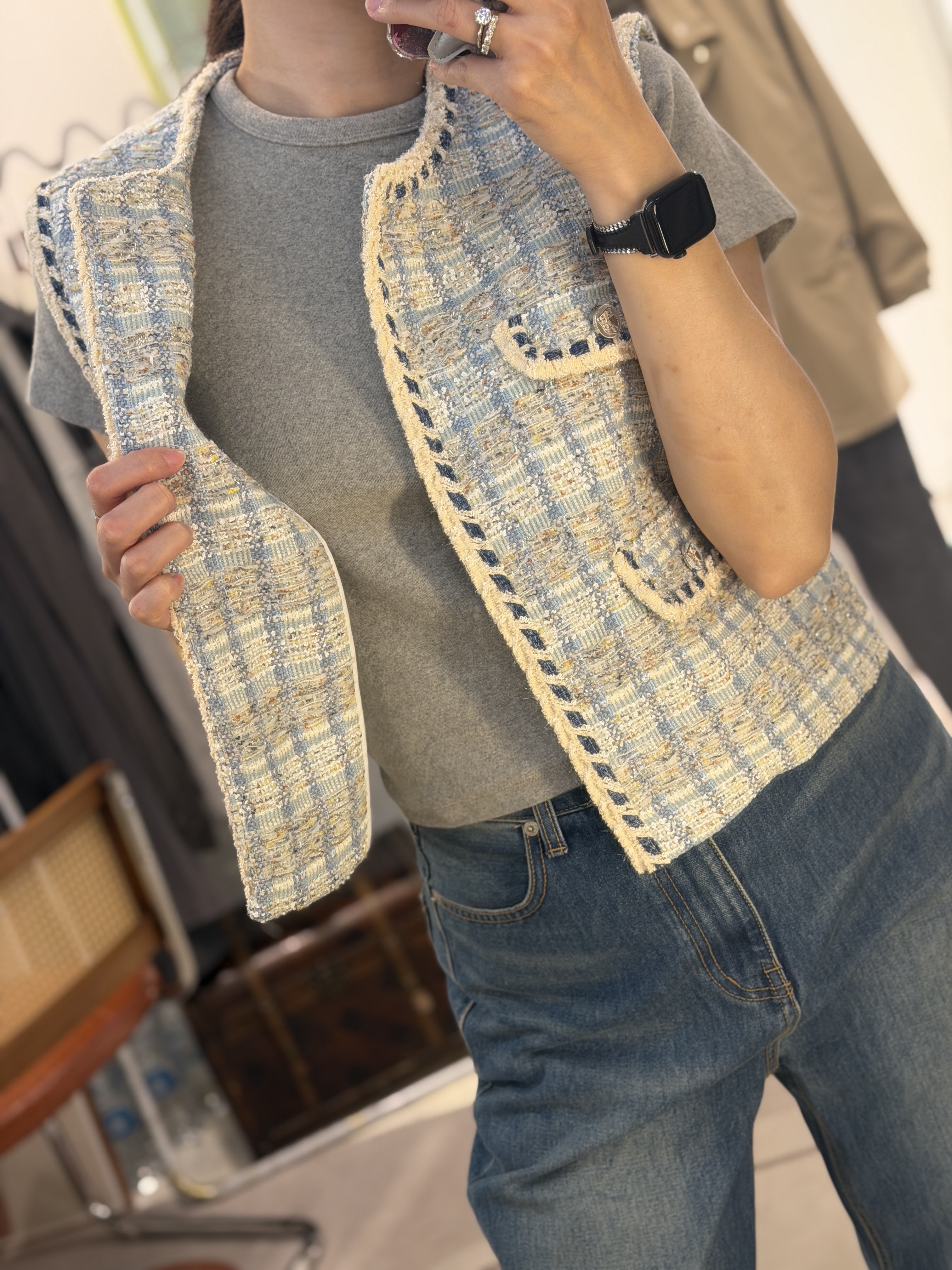 Tweed vest jacket