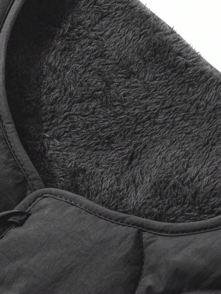 菱格紋綁帶背心外套