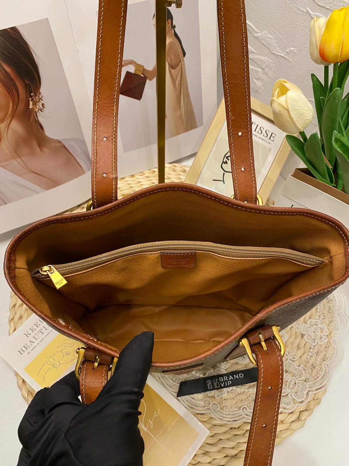 Celine Vintage Macadam Triomphe Bucket Bag