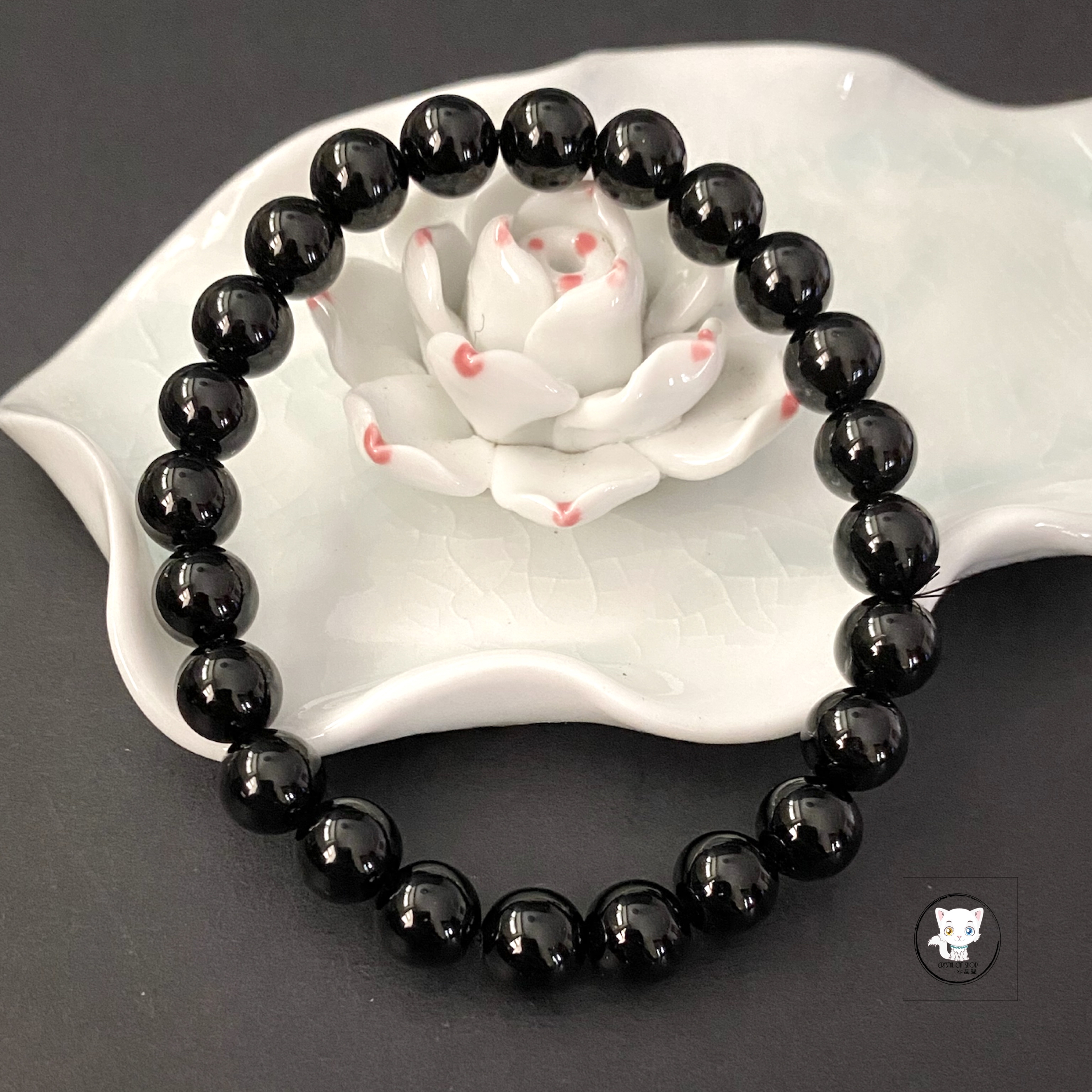 天然黑曜石手鏈 8.5mm