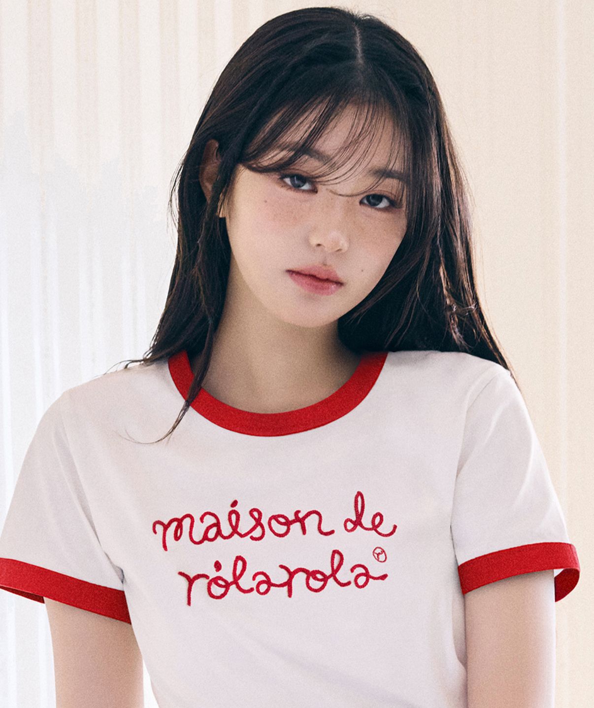 🎀Rolarola 🎀 MAISON DE ROLA EMBROIDERY OFF SHOULDER KNIT 張元英同款 原價89000won 獨家折扣優惠 White / pink / charcoal Free size