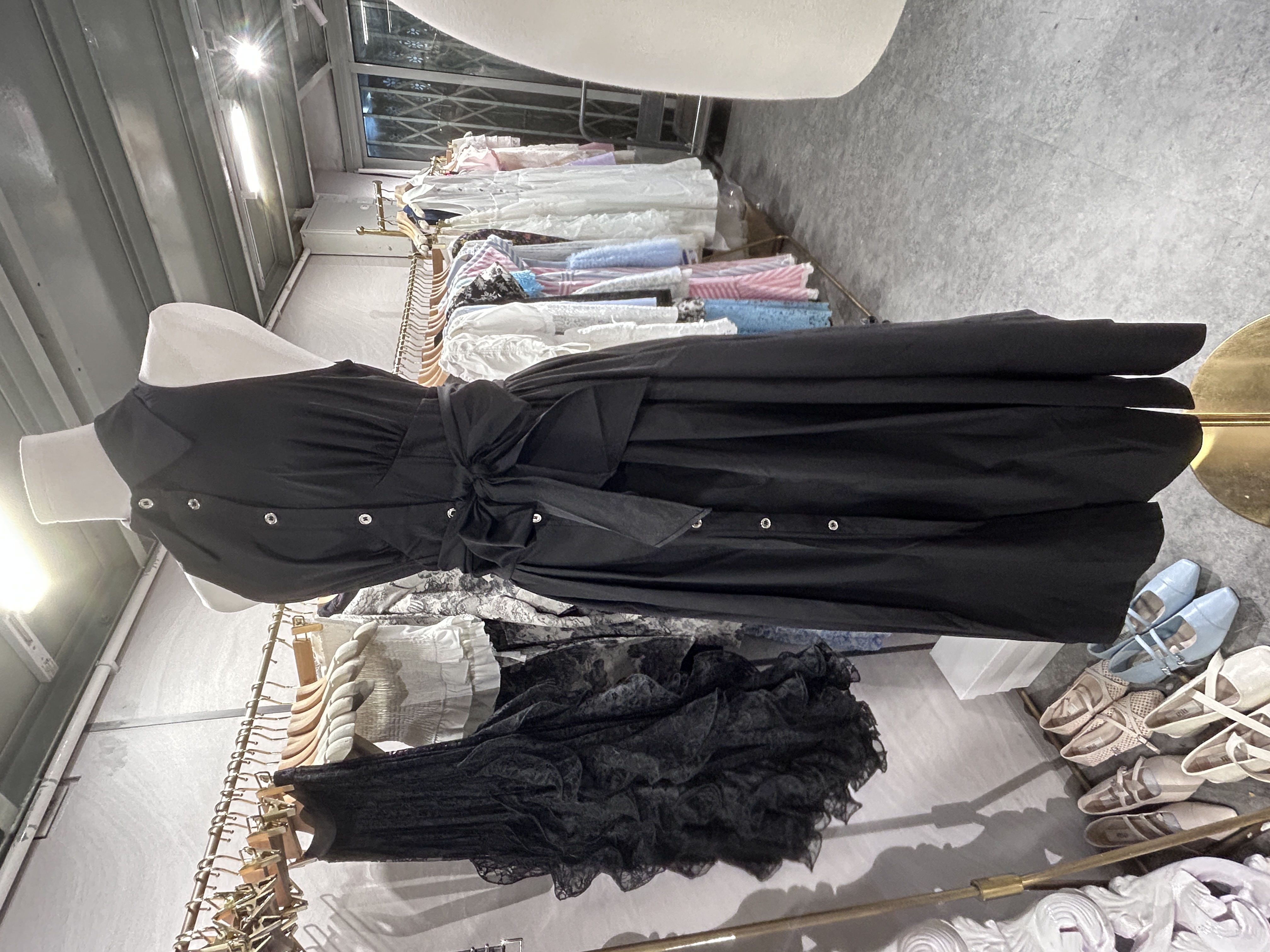 無袖襯衫連衣裙附腰帶