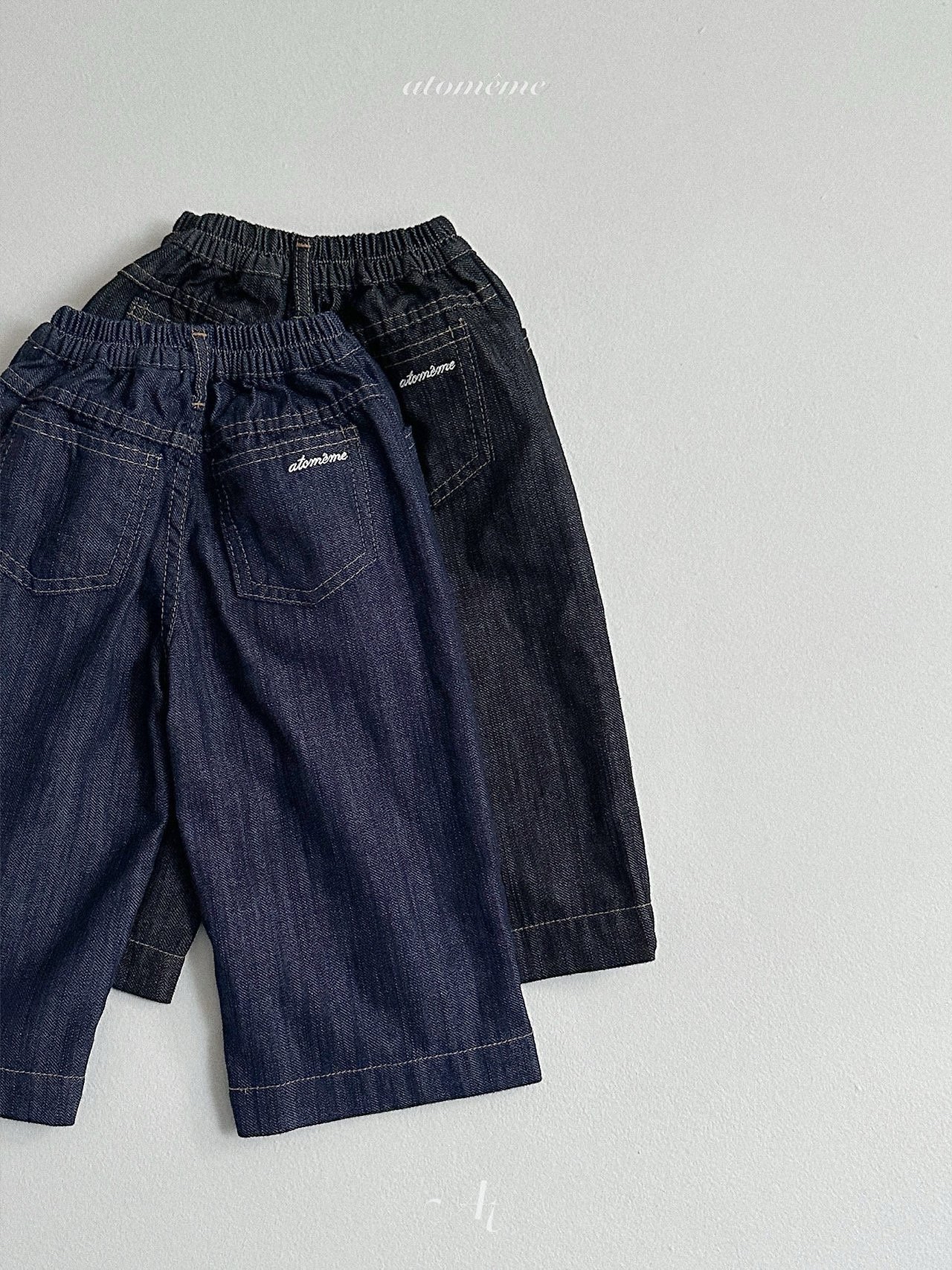 Atomeme | soft denim pants(Black XL100-110)