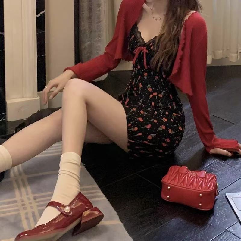 ST225纯欲碎花裙