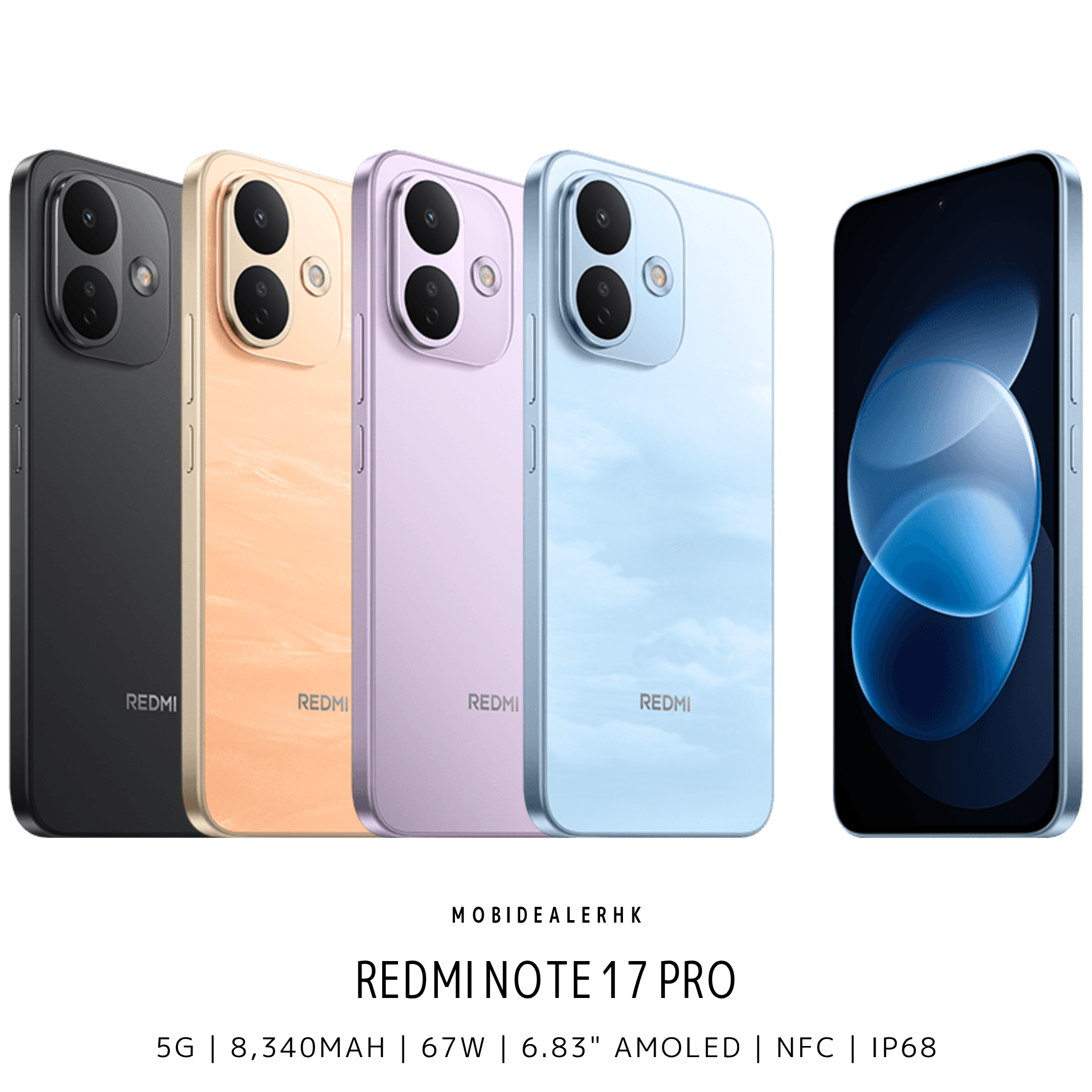 Redmi Note 17 Pro | 紅米 Note 17 Pro | 5G | 智能手機 | 8340mAh矽碳電池 | 67W快充 | 6.83"AMOLED | IP68防水