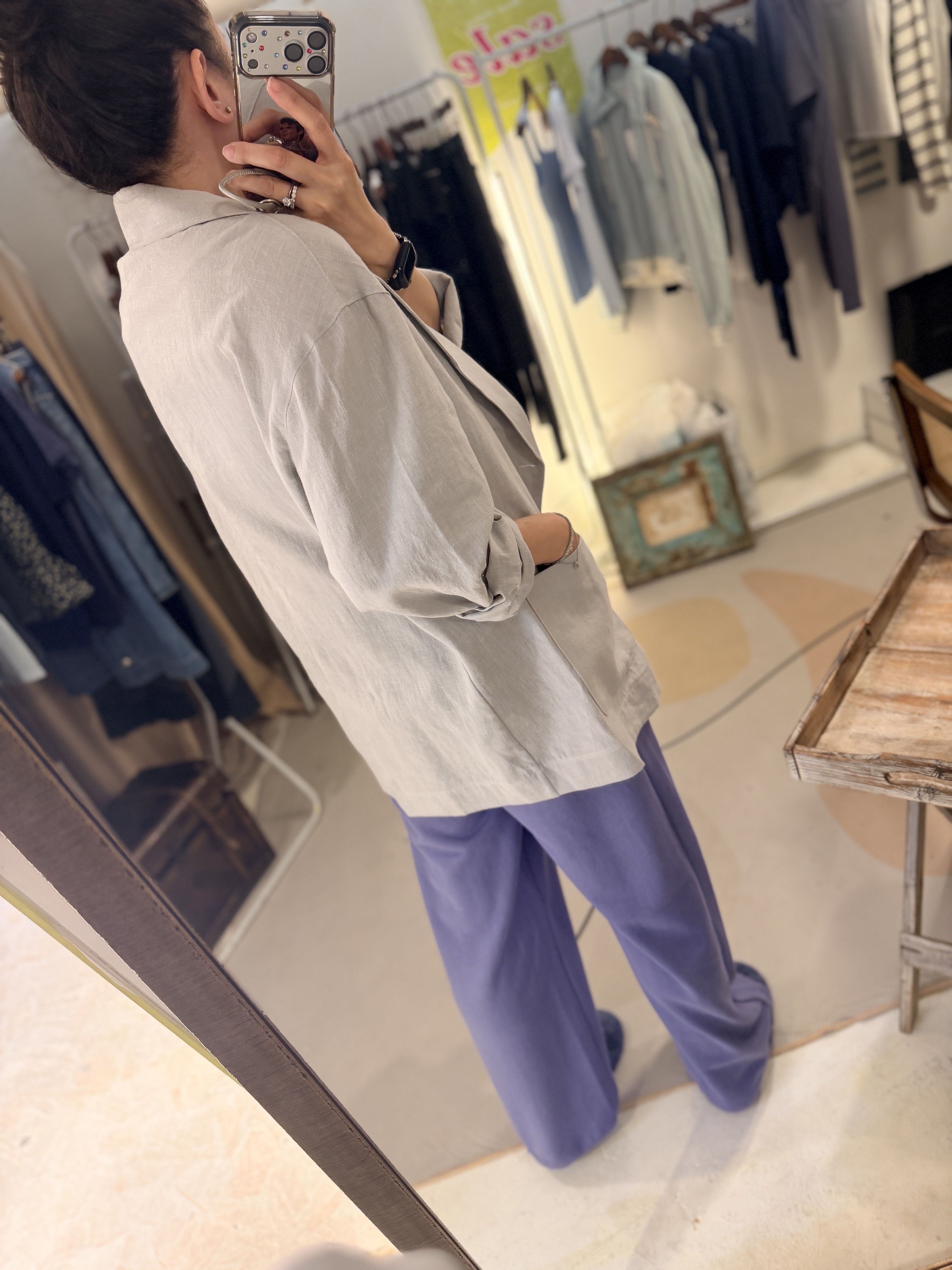 Linen over size suit