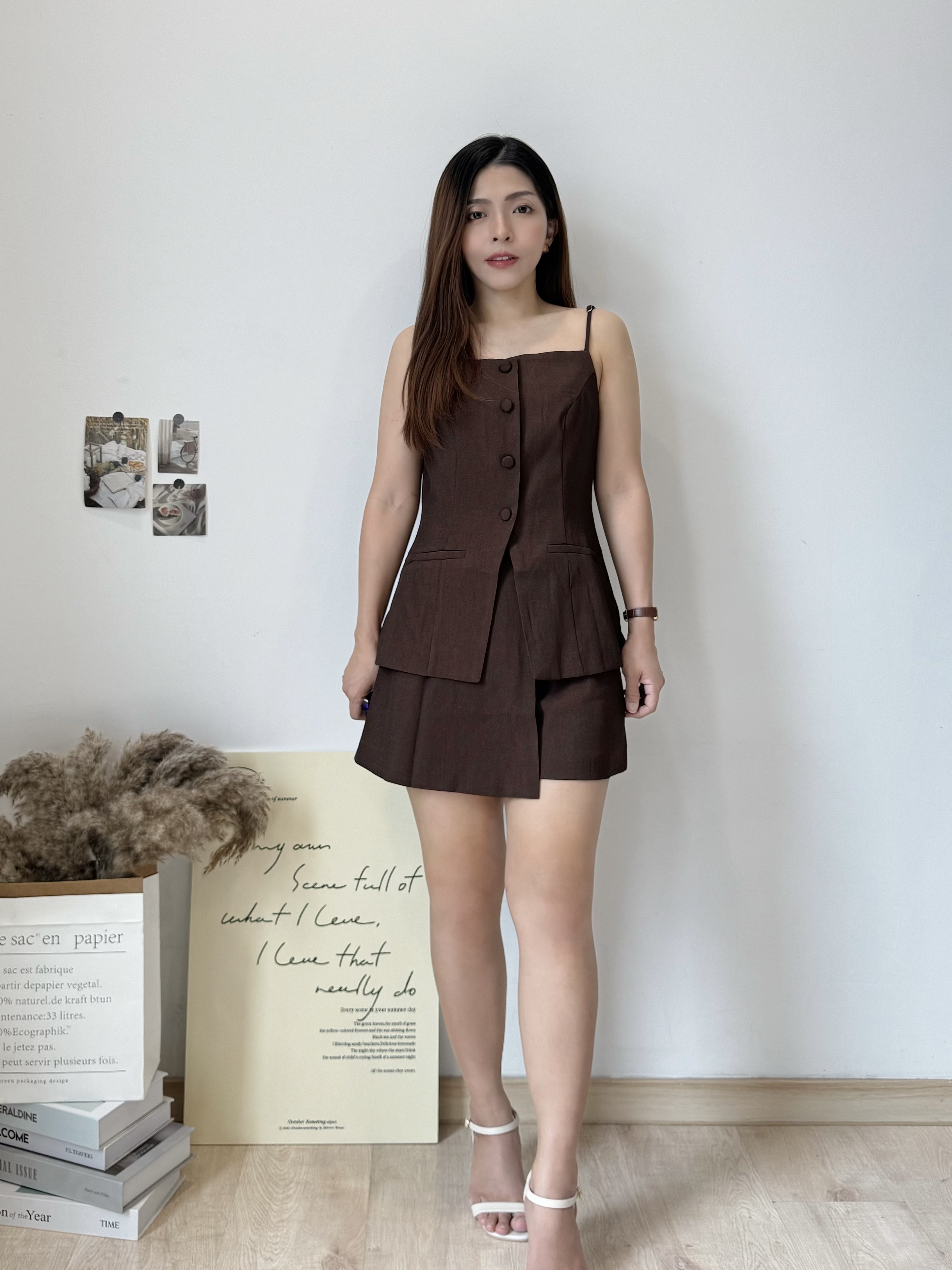 French Tailored Cami Set 法式收腰吊带西装裤裙套装 ( 3 colours )