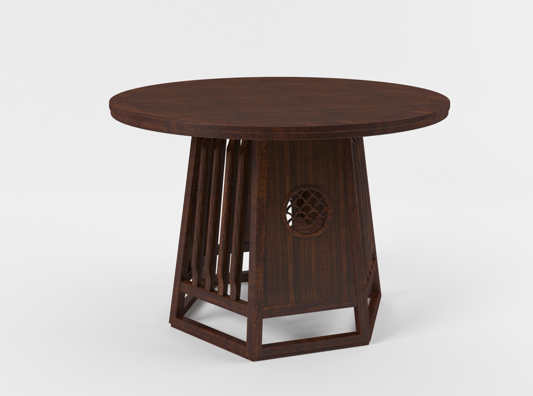 實木 1.5米/ 1.35米 轉盤圓餐枱