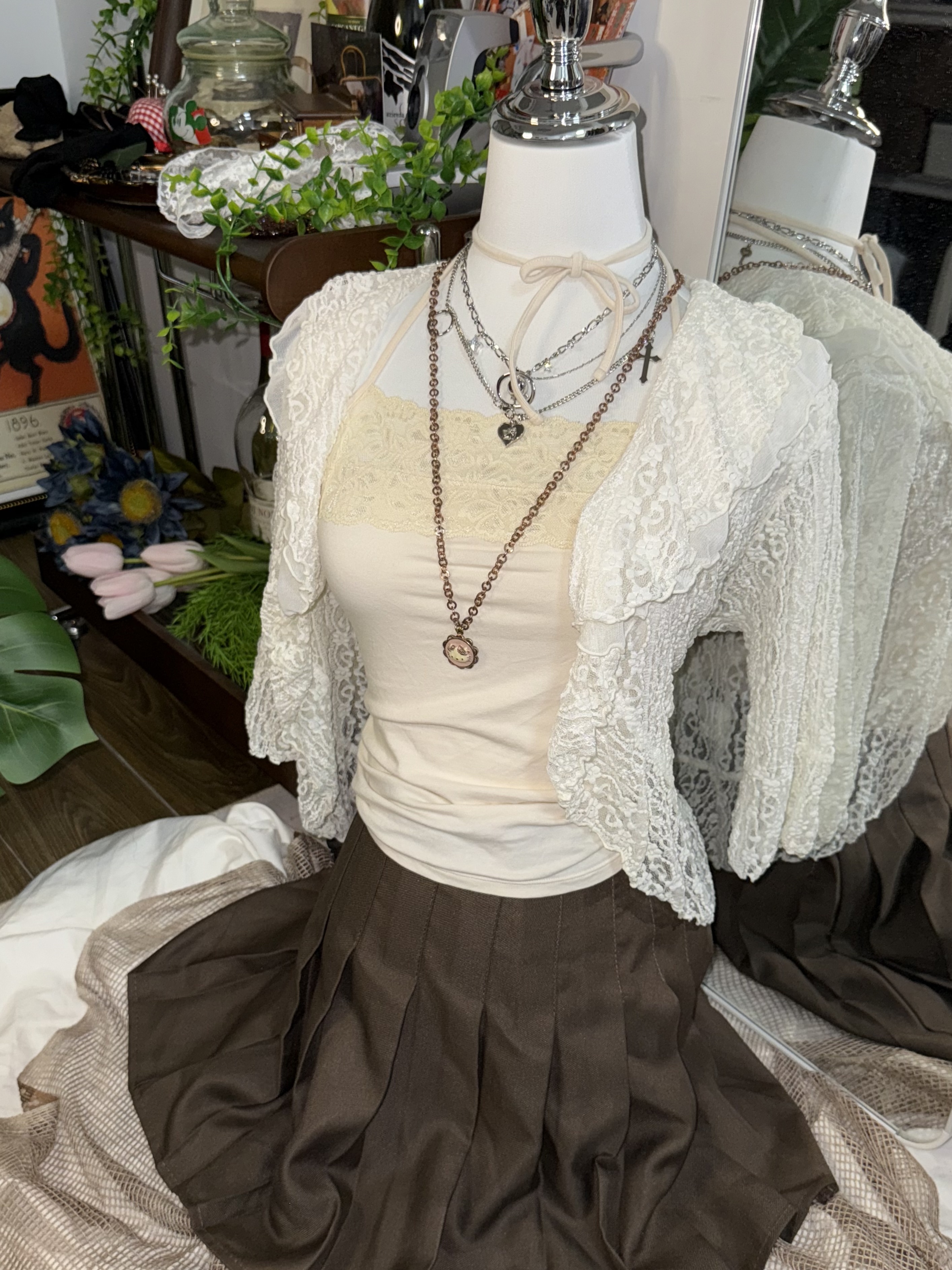 Soft Vintage Lace Twin Set