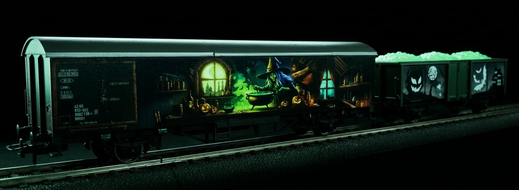 萬聖節“Layout有鬼”主題車廂一對 HO 1:87 (DC/AC) OK