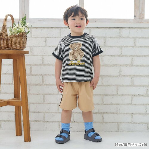 🆕【⭐訂購⭐】🇯🇵日本直送🌀小熊刺繡貼布 拼色綑邊袖 條紋短袖Tee［3款選］🌀 [ELDA-0279][260530]