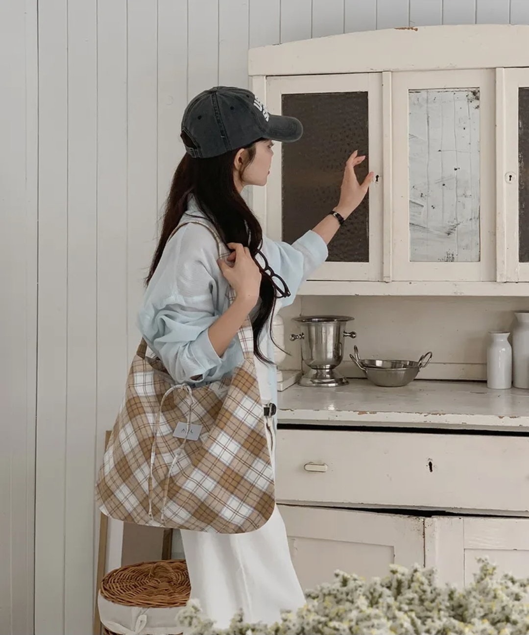 Atil Studio Cozy Check Shoulder Bag