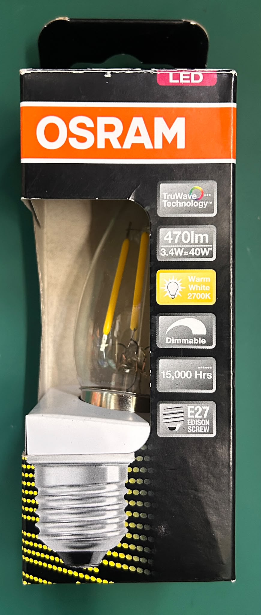 OSRAM LED BULB 3.4W Warm White 2700ke E27 AC68246