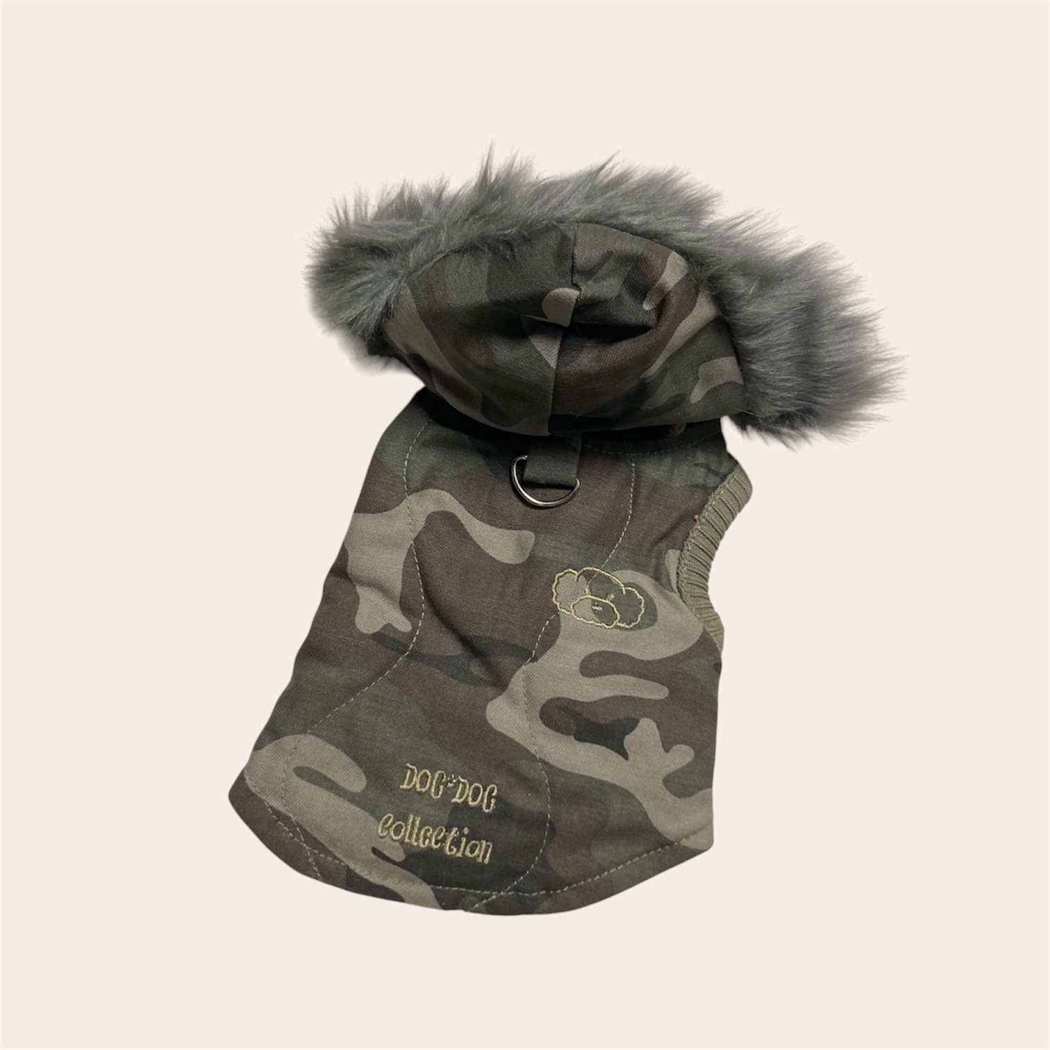 S328GN 迷彩毛邊帽衫 camouflage furry hoodie