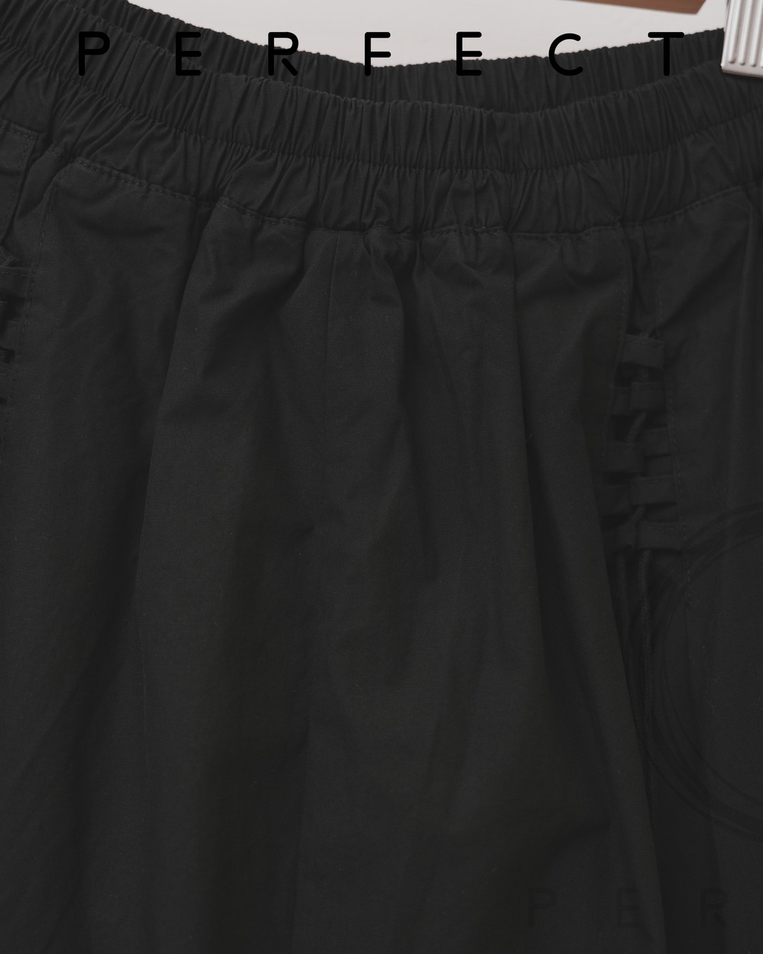 S0019_隨性腰位綁繩半身裙（顯瘦黑色）